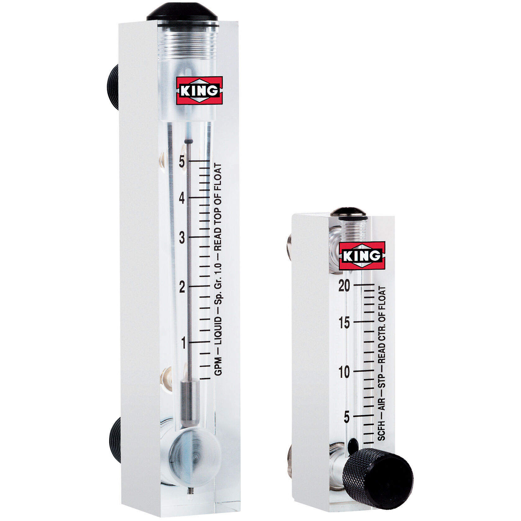 King flow meter, 7520 7530 Series, King rotameter, acrylic flowmeter